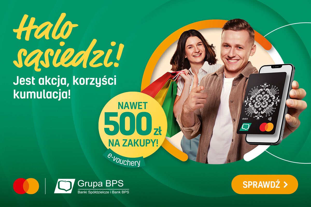 Odbierz nawet 500 zł na zakupy za nową kartę Mastercard.